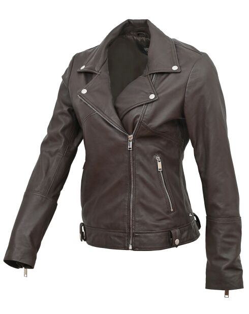 Veste en Cuir Perfecto Lolette marron