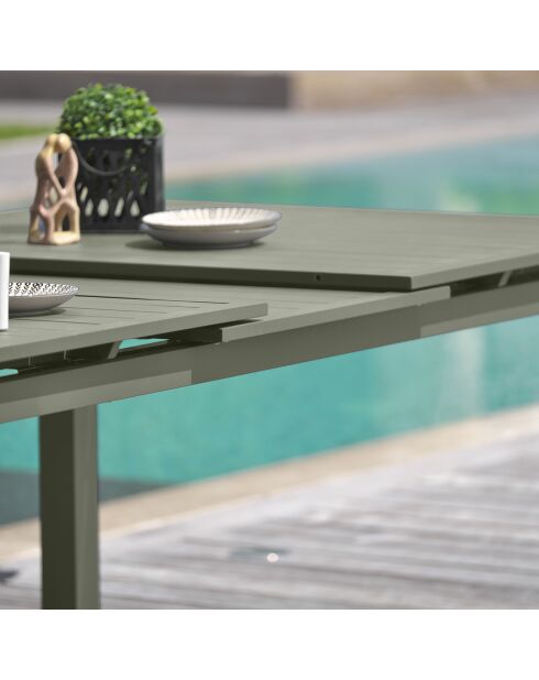 Miami ausziehbarer Gartentisch aus Aluminium khaki - 180/240x100x77 cm
