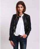 Veste en Cuir Lou noire