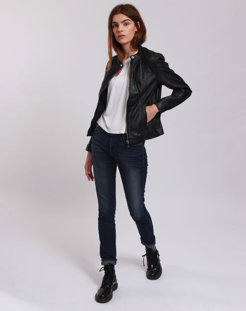 Veste en Cuir Lou noire