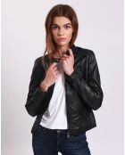 Veste en Cuir Lou noire
