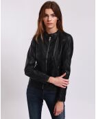 Veste en Cuir Lou noire