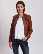 Veste en Cuir Lou cognac