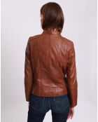 Veste en Cuir Lou cognac