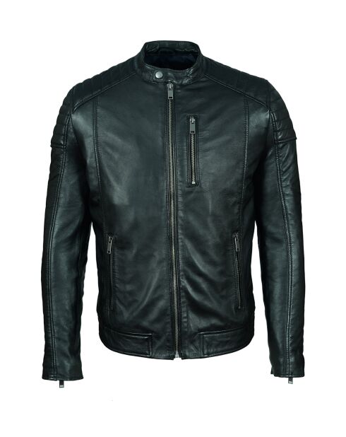 Veste en Cuir Lamar noire