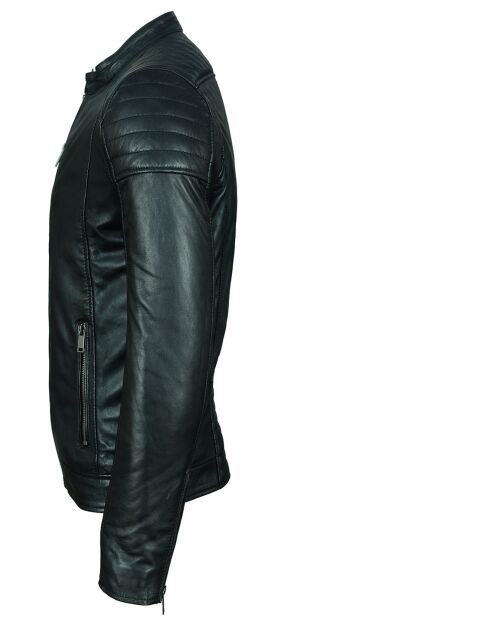 Veste en Cuir Lamar noire