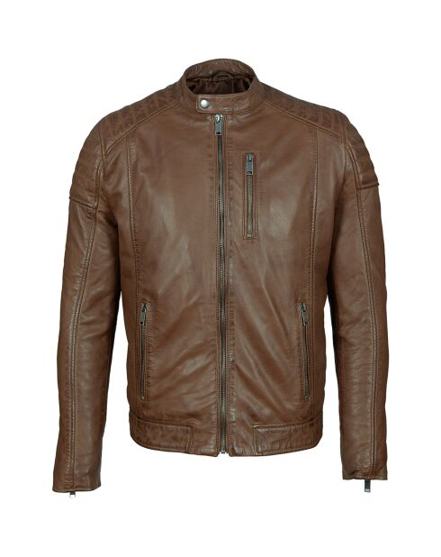 Veste en Cuir Lamar cognac