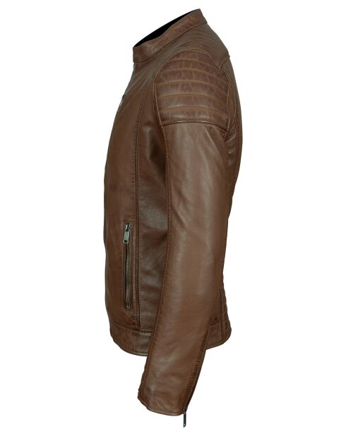 Veste en Cuir Lamar cognac
