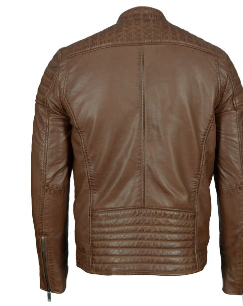 Veste en Cuir Lamar cognac