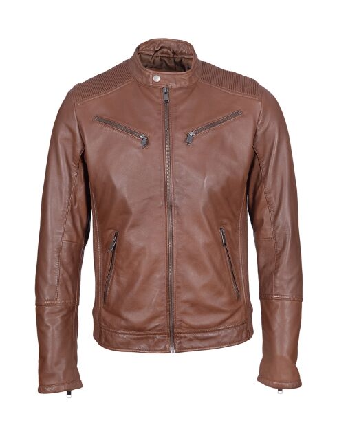 Veste en Cuir Landon cognac