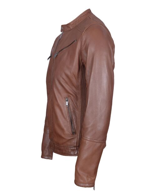 Veste en Cuir Landon cognac