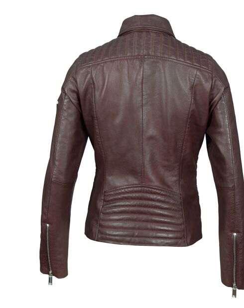 Veste en Cuir Perfecto Lark rouge foncé