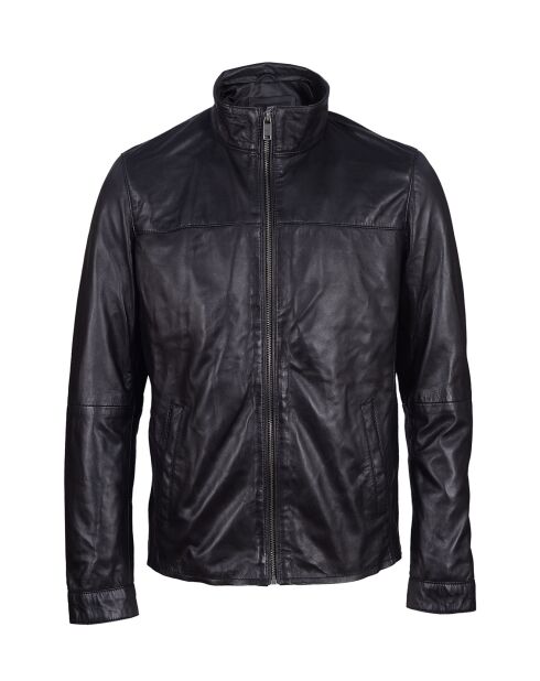 Veste en Cuir Laval noire