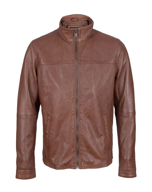 Veste en Cuir Laval cognac