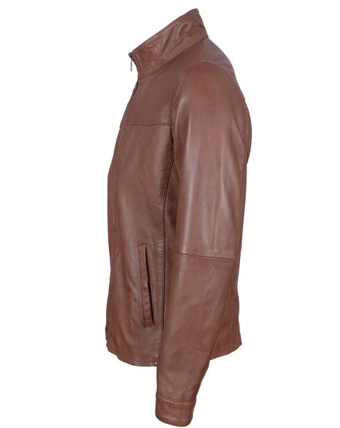 Veste en Cuir Laval cognac