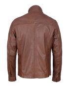 Veste en Cuir Laval cognac