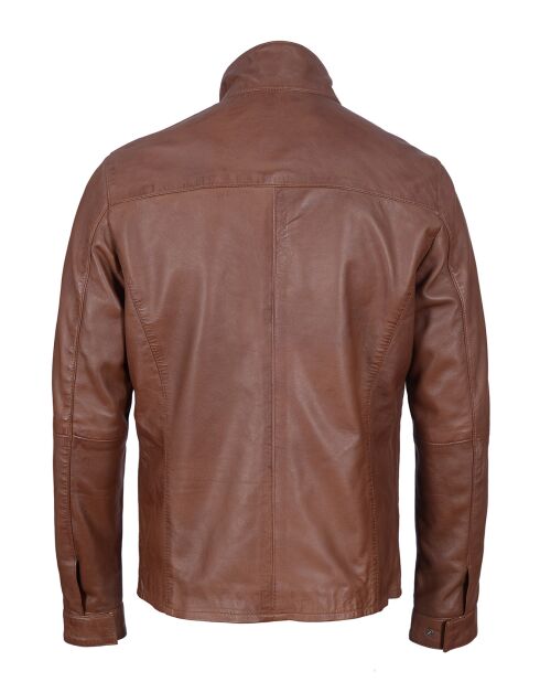 Veste en Cuir Laval cognac