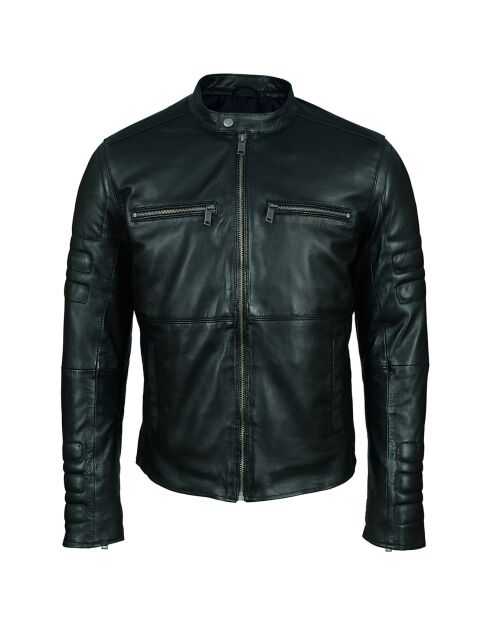 Veste en Cuir Leeland noire