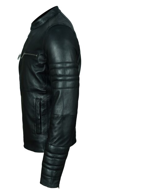 Veste en Cuir Leeland noire