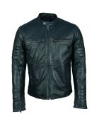 Veste en Cuir Leeland marine