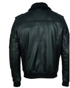 Blouson en Cuir Col Liman noir