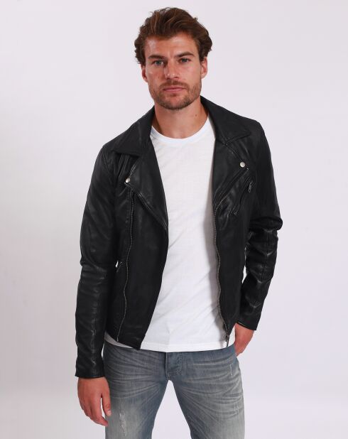 Veste en Cuir Perfecto Lambert noire