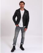 Veste en Cuir Perfecto Lambert noire