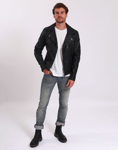 Veste en Cuir Perfecto Lambert noire