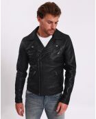 Veste en Cuir Perfecto Lambert noire