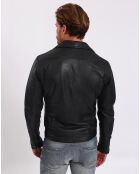 Veste en Cuir Perfecto Lambert noire