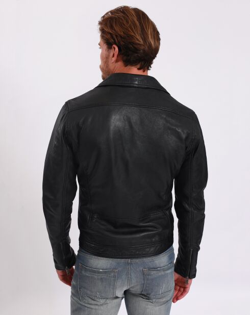 Veste en Cuir Perfecto Lambert noire