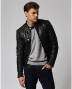 Veste en Cuir Landon noire