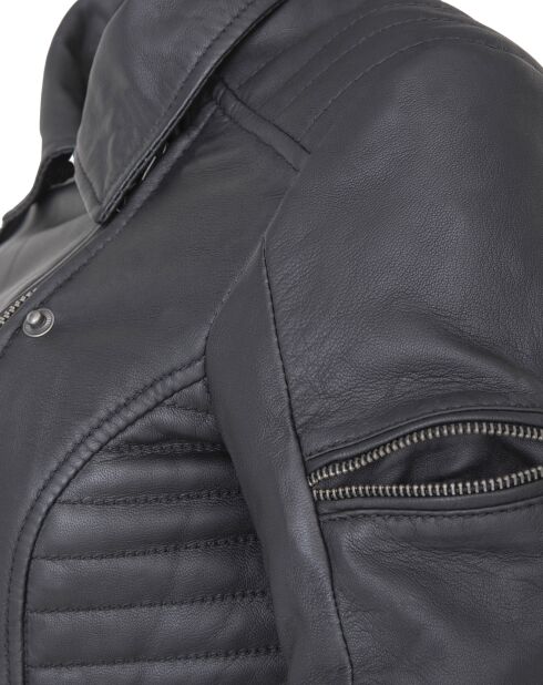 Veste en Cuir Perfecto Lark noire