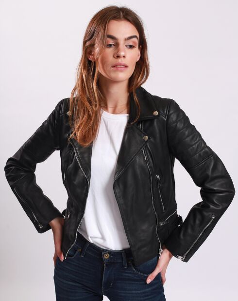 Veste en Cuir Perfecto Leonarda noire