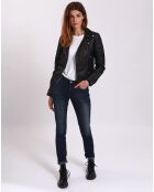 Veste en Cuir Perfecto Leonarda noire