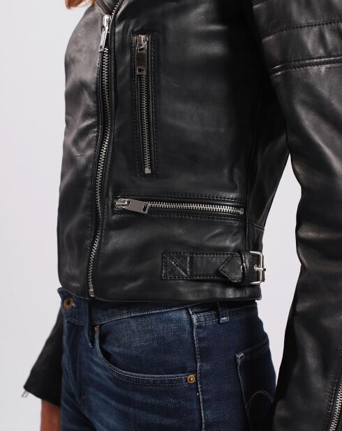Veste en Cuir Perfecto Leonarda noire