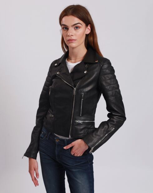Veste en Cuir Perfecto Leonarda noire