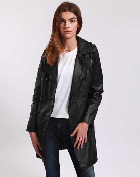 Trench en Cuir Liliana noir