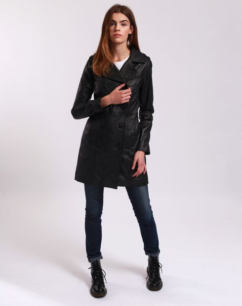 Trench en Cuir Liliana noir