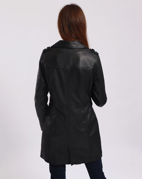 Trench en Cuir Liliana noir