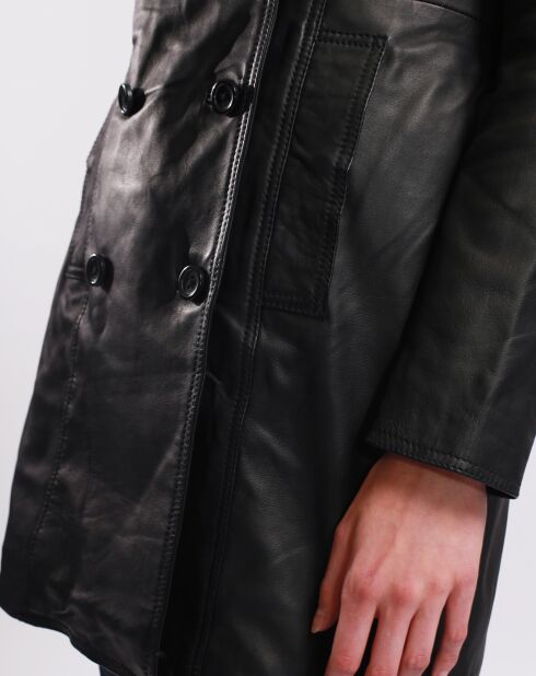 Trench en Cuir Liliana noir
