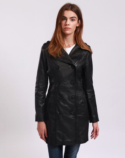 Trench en Cuir Liliana noir