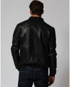 Blouson en Cuir Teddy Lino noir