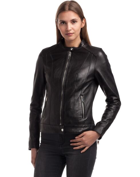 Veste en Cuir Lune noire