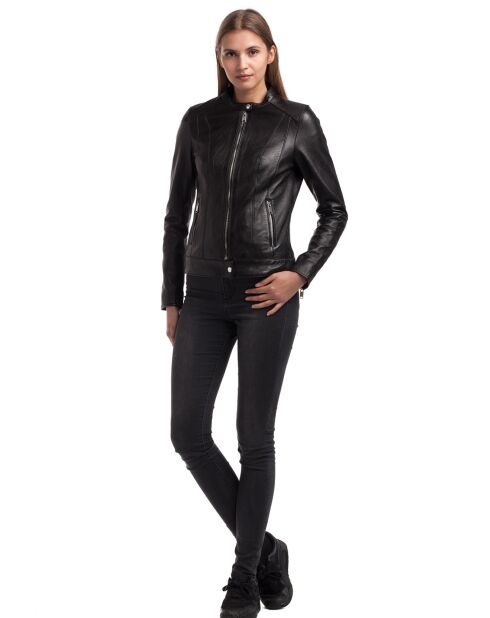 Veste en Cuir Lune noire