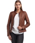 Veste en Cuir Lune cognac
