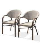 2 stapelbare braune Gartenstühle von Ushuaia-ft - 56x60x85 cm