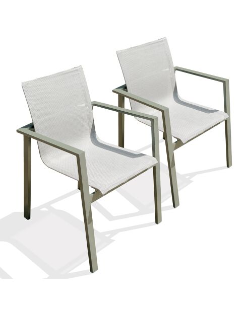 2 stapelbare tuinstoelen miami-ft-khaki khaki - 58x58x84 cm