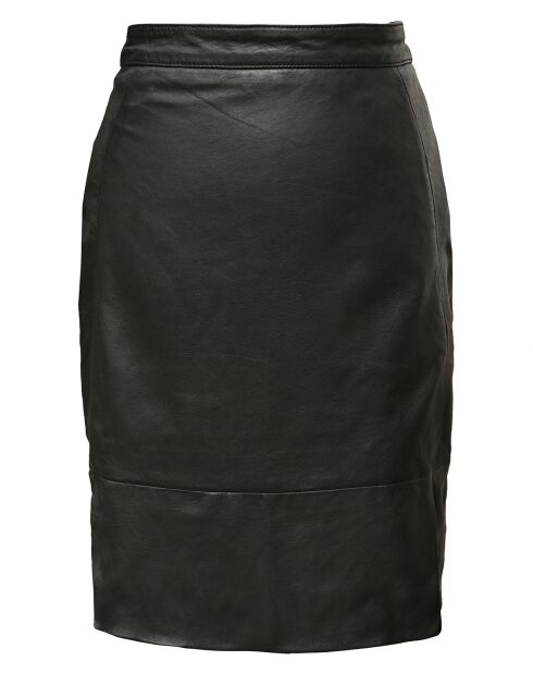 Jupe en Cuir Lytchi noire