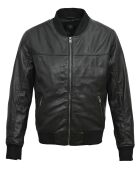 Blouson en Cuir Lyvas noir